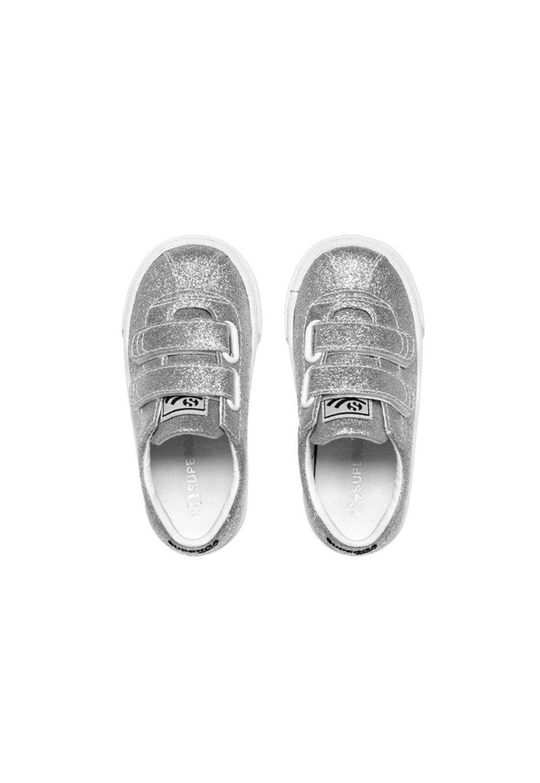 Zapatilla 2843 Kids Club S Strap Glitter Grey Silver-2