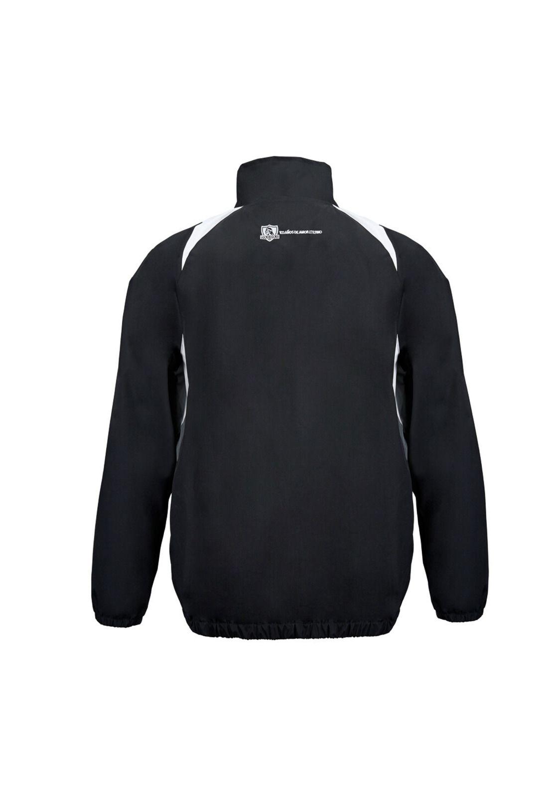 Cortaviento Colo Colo Urbano Block Color Negro Blanco-1