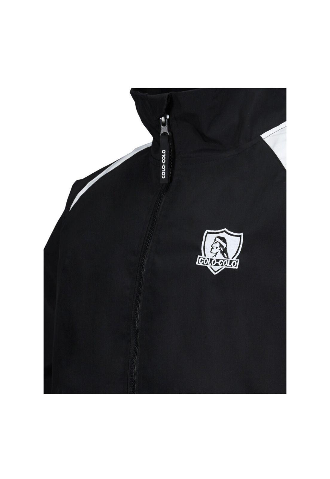 Cortaviento Colo Colo Urbano Block Color Negro Blanco-2
