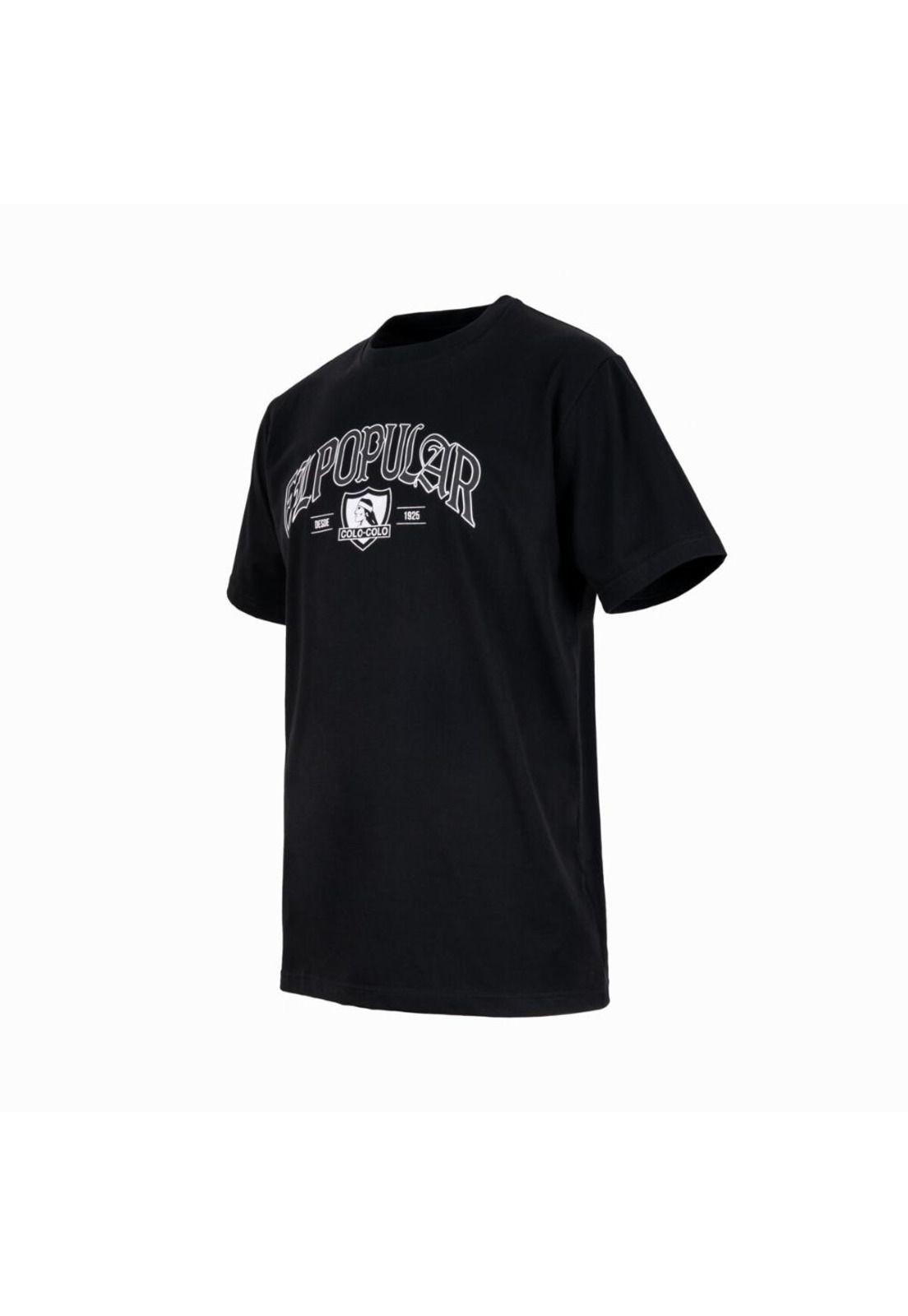 Polera Colo Colo Hombre El Popular Negro-1