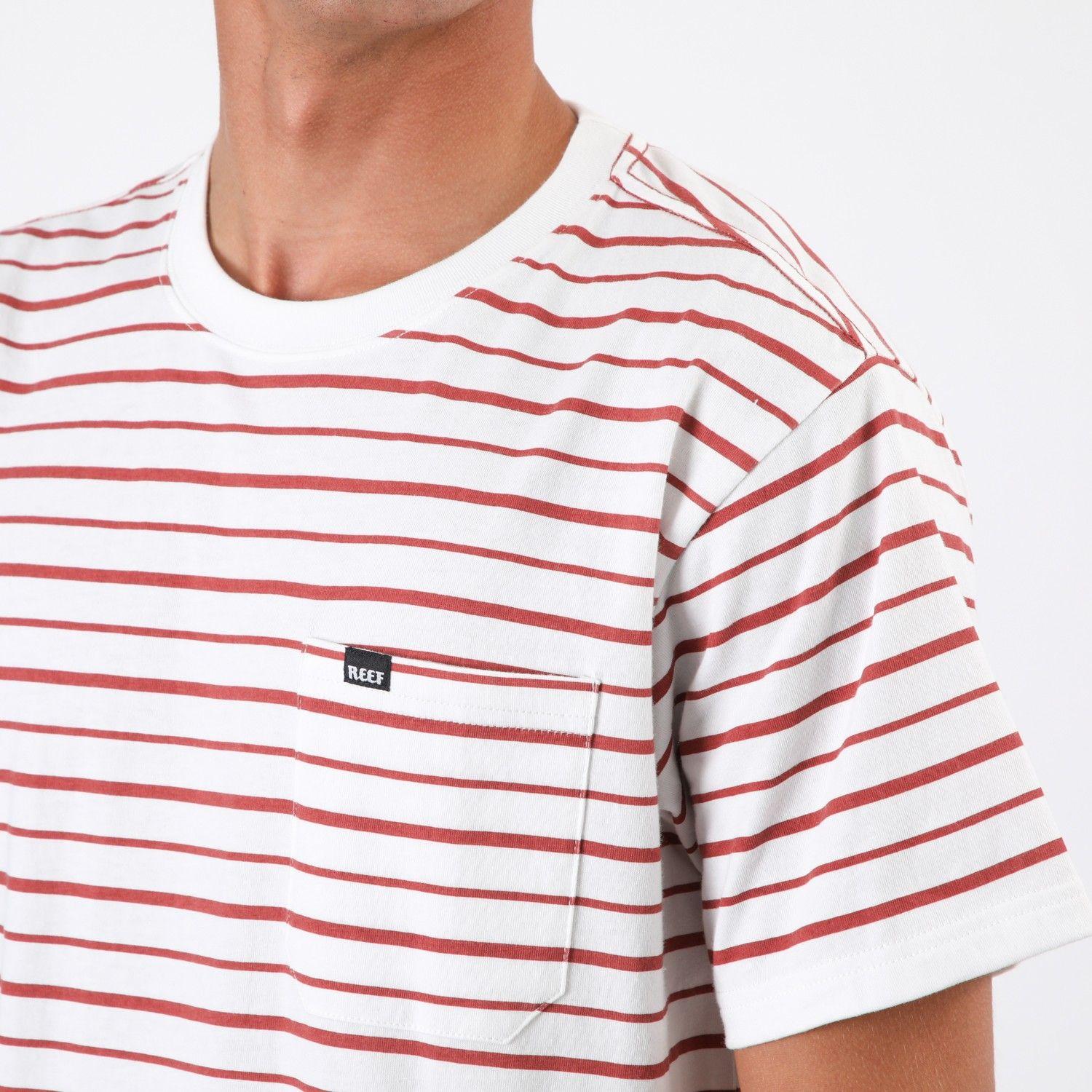 Polera Reef Men Stripe White Red-3