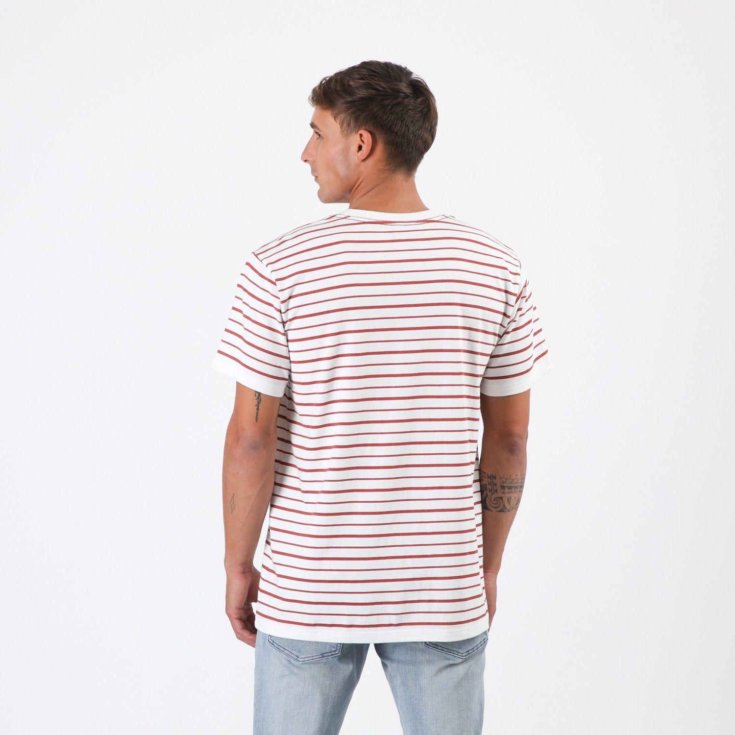 Polera Reef Men Stripe White Red-4