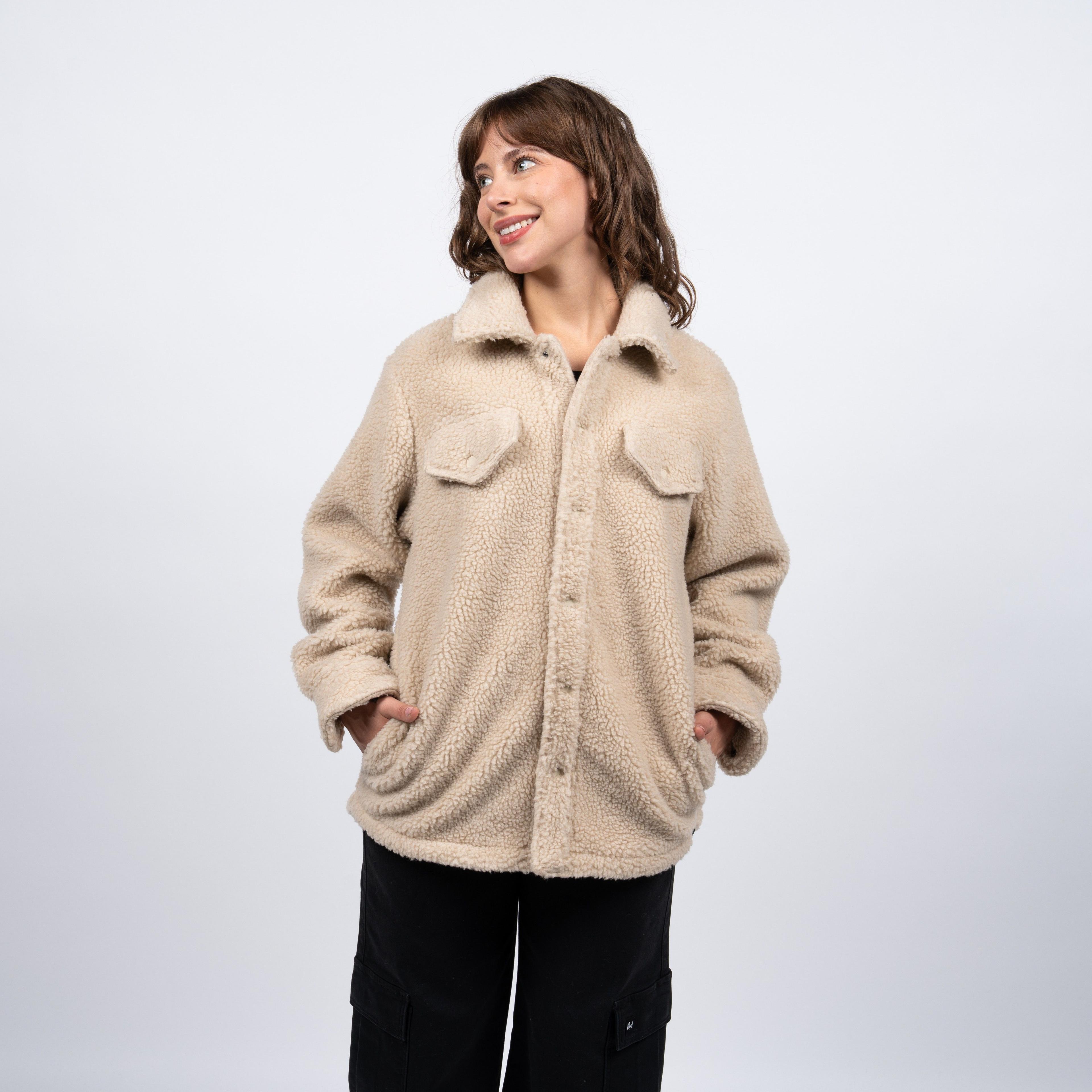 Sherpa Buttons Reef Women White Beige-3