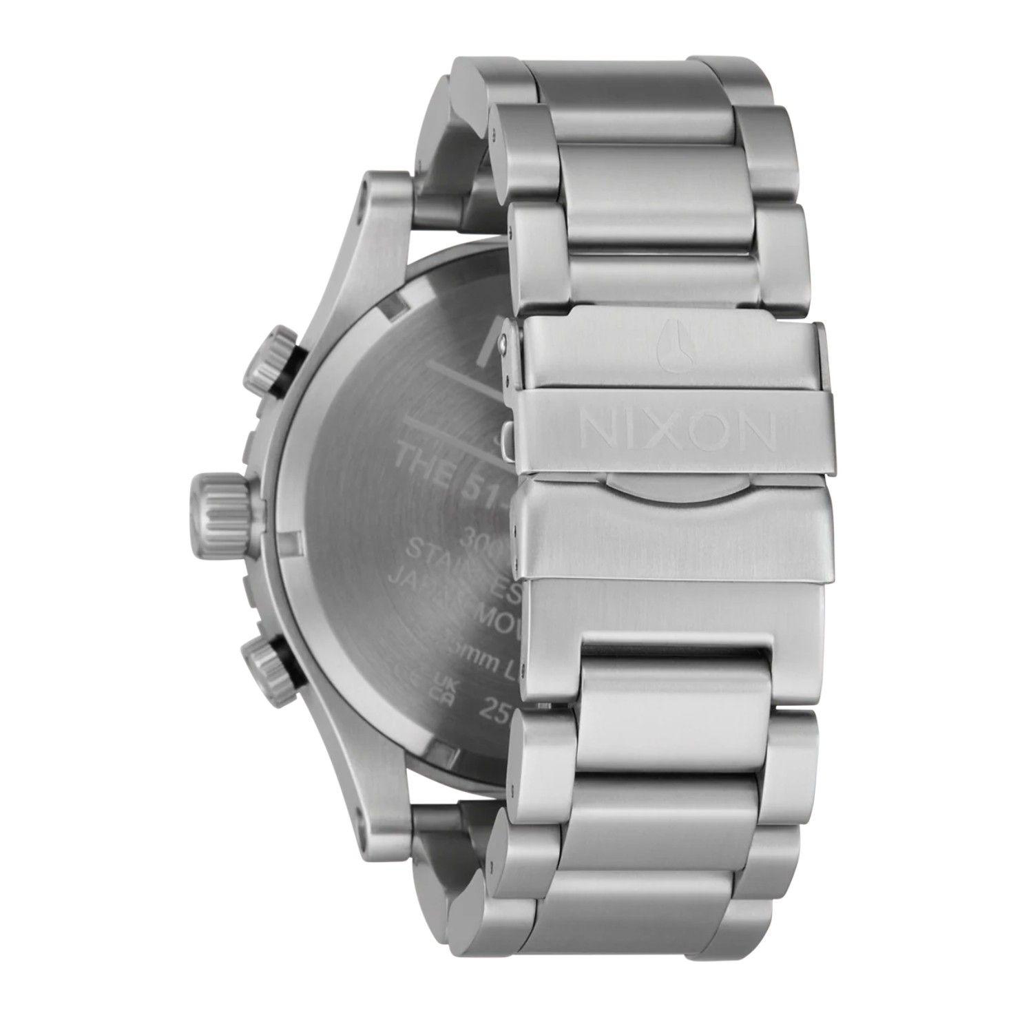 Reloj Nixon 51-30 Chrono Silver White Lume-3