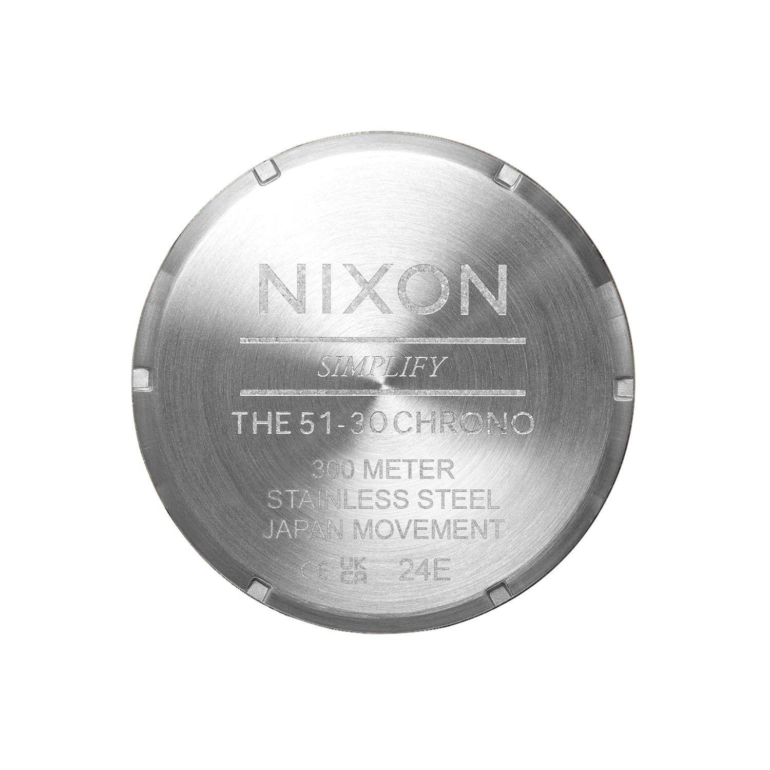Reloj Nixon 51-30 Chrono Silver White Lume-4