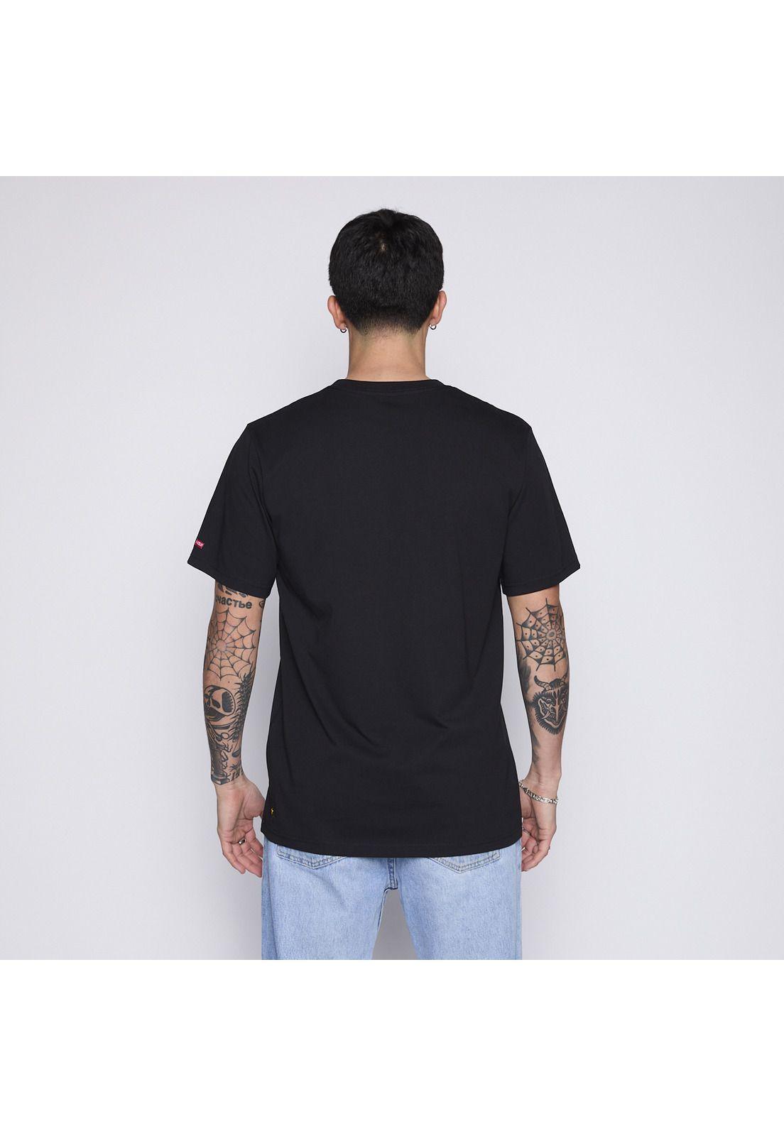 Polera Colo Colo Urbano Hombre Negro Escudo Blanco-1