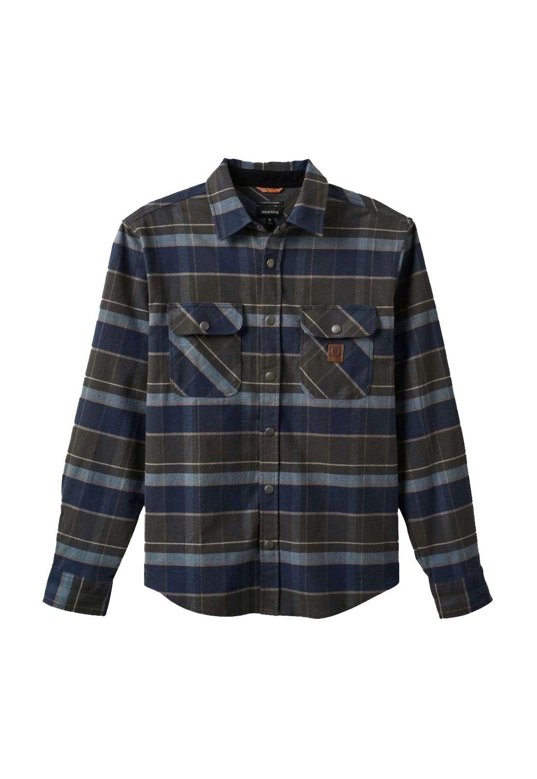 Camisa Brixton Builders Bowery Washed Navy Black Coronet Blue-0