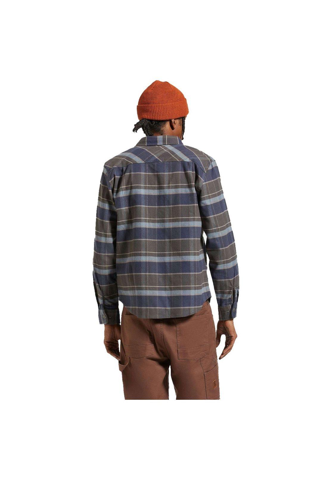 Camisa Brixton Builders Bowery Washed Navy Black Coronet Blue-2