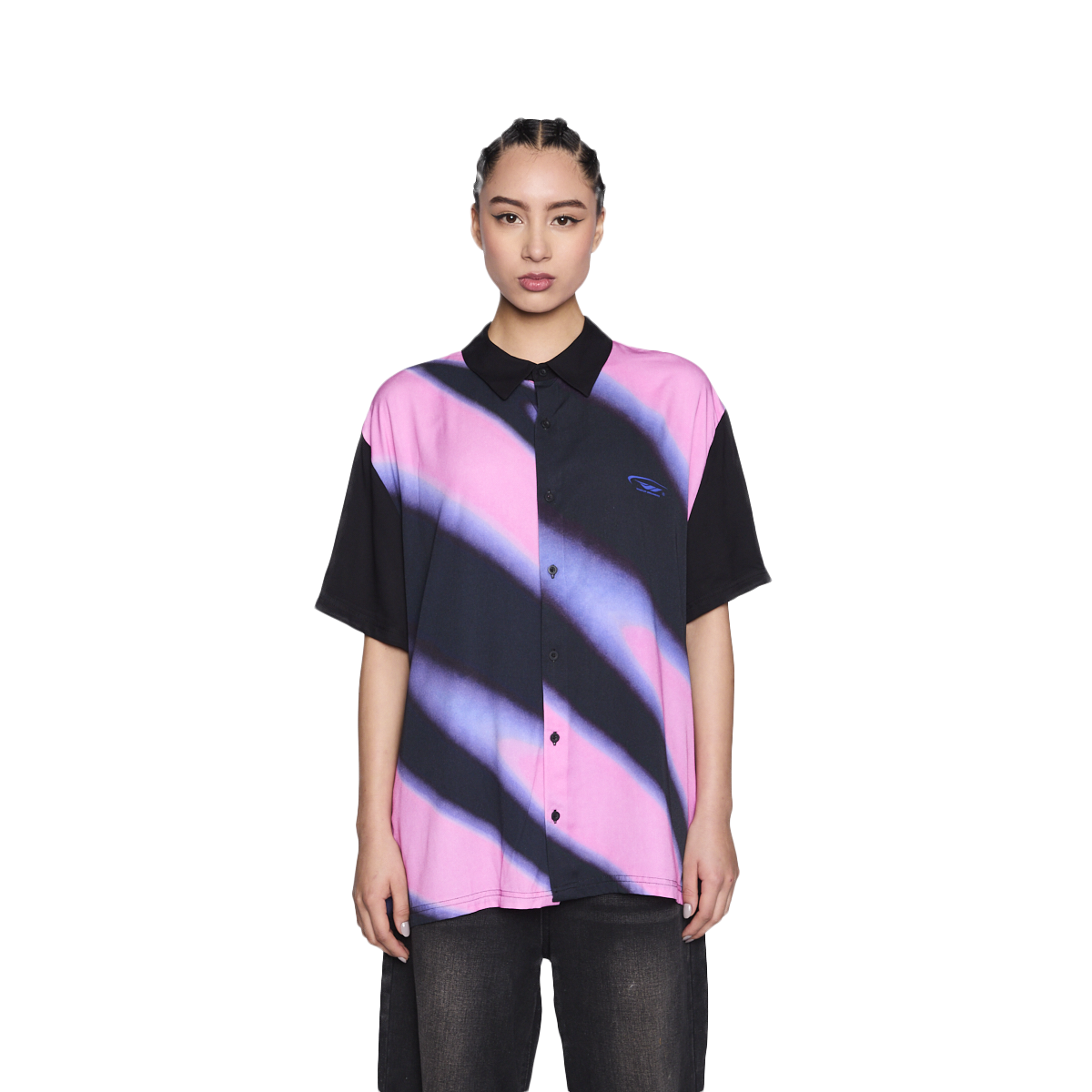 Camisa WhatUp Men Liquid Black Pink-0