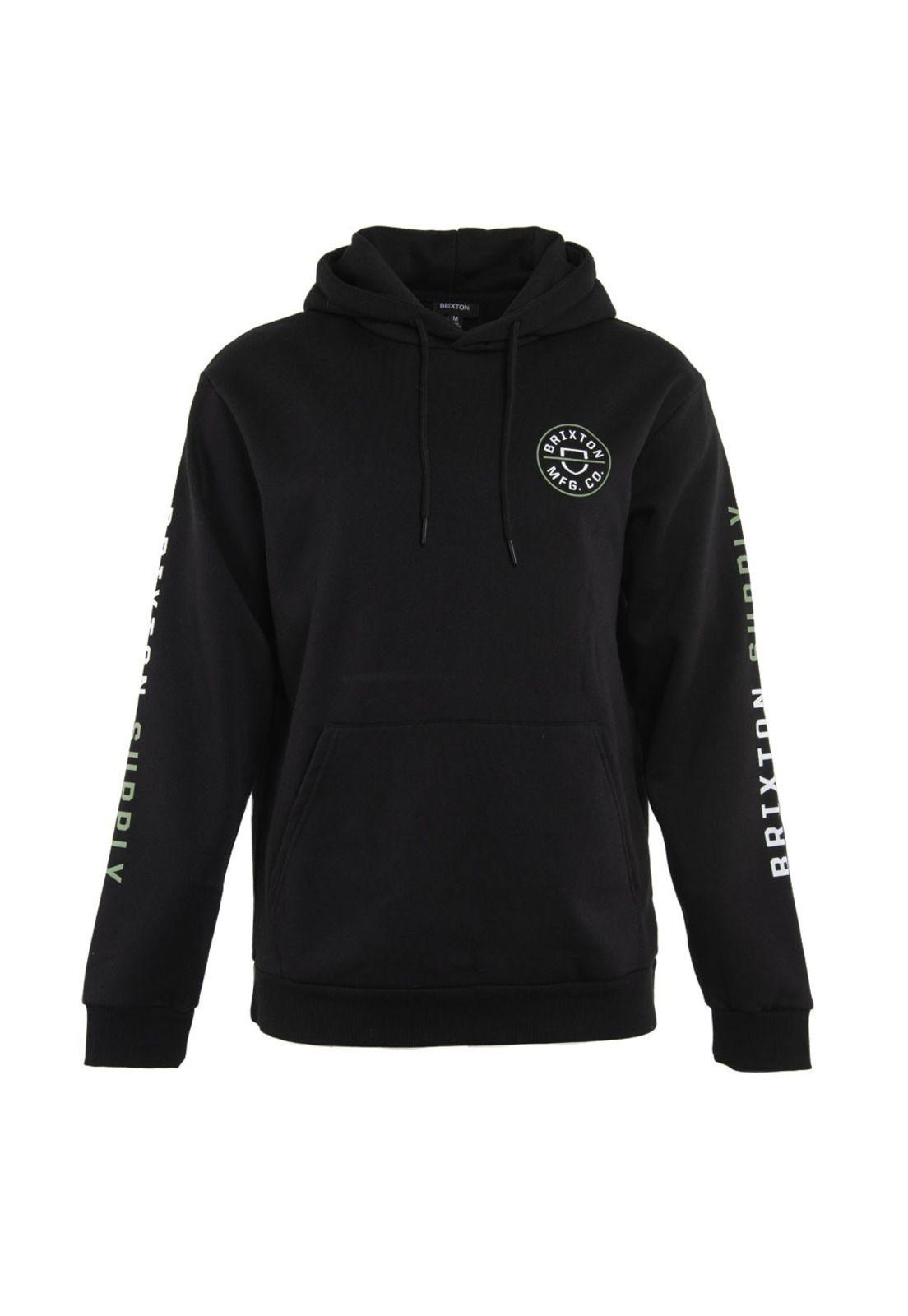 Poleron Men Hoodie Logo Black White Green-0