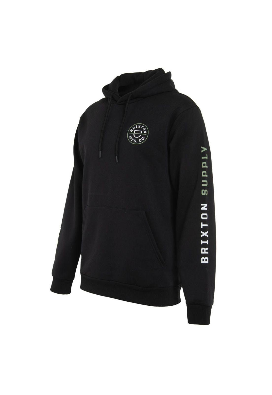 Poleron Men Hoodie Logo Black White Green-1