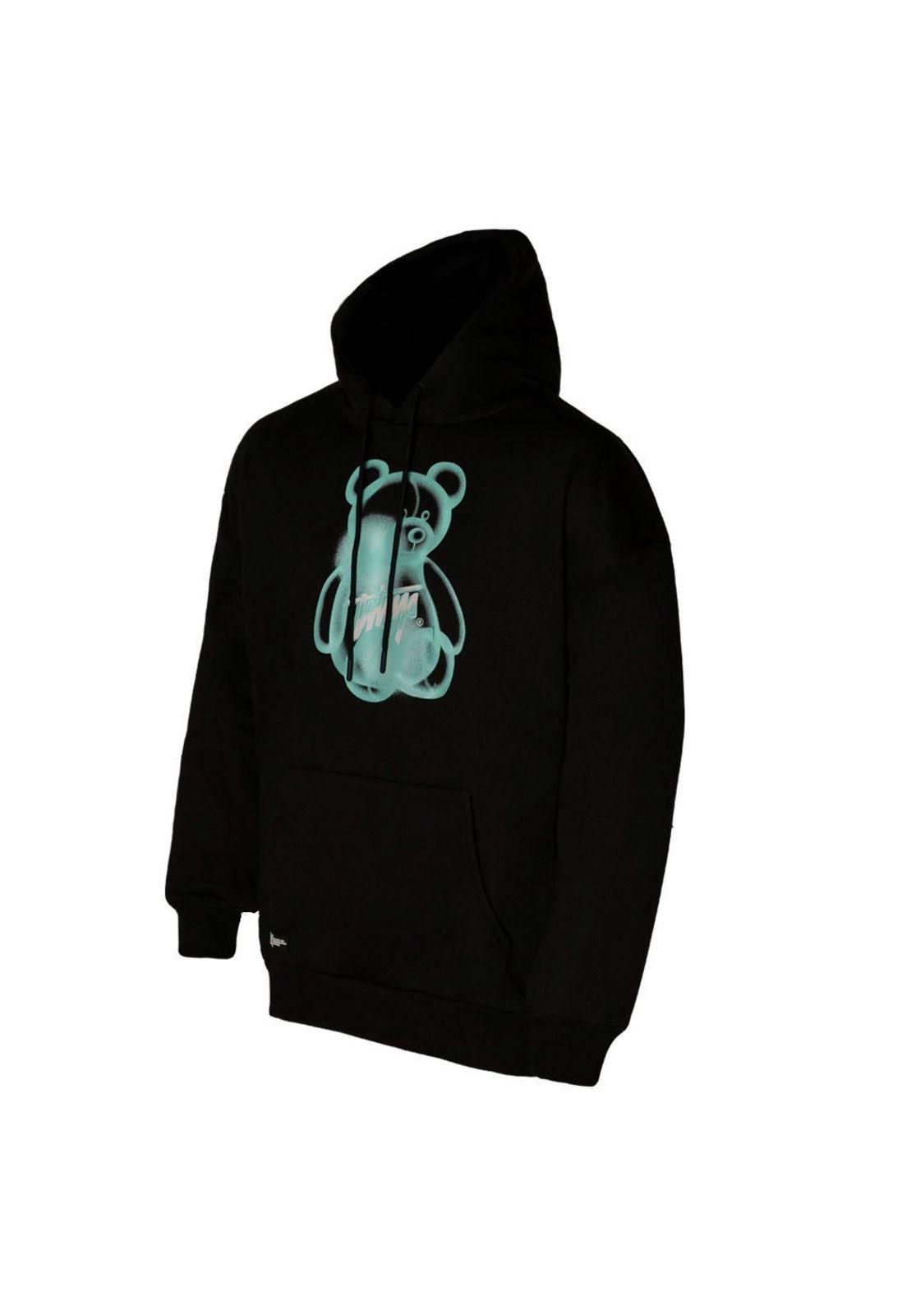 Polerón Hoodie Men Oversize Bear Black-1