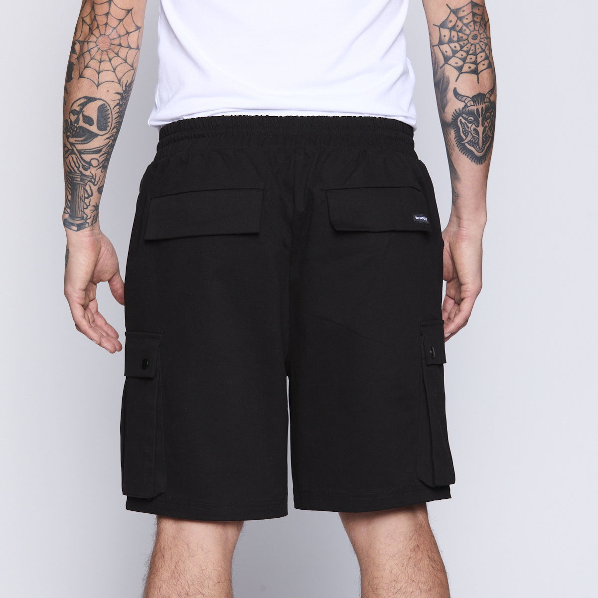 Bermuda Whatup Men Cargo All Black-2