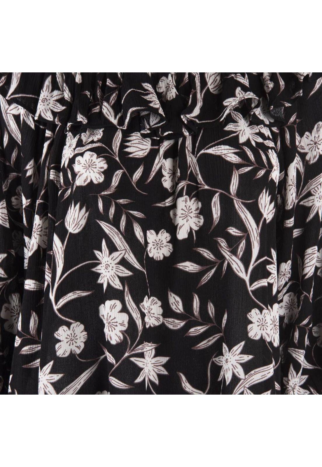 Blusa Negra Flores Blancas Reef-3