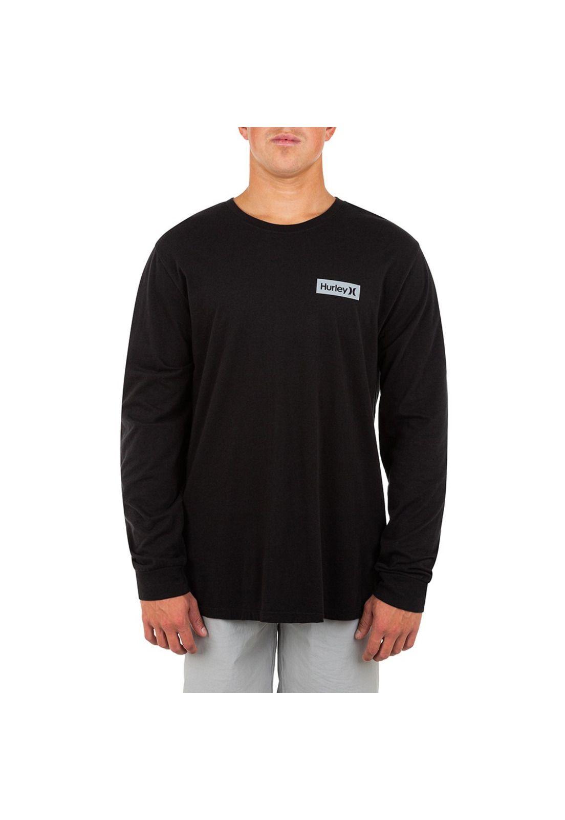 Polera Evd Wsh OAO Solid LS Black Hurley-2
