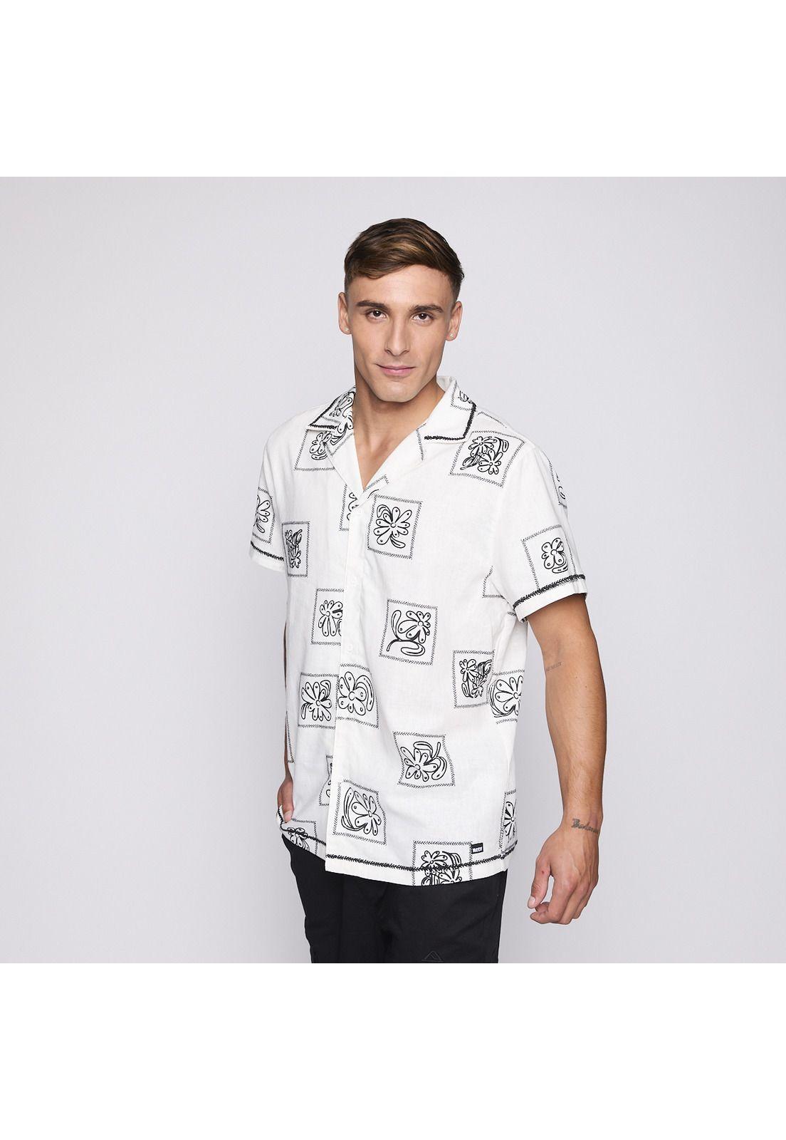 Camisa Reef Men Beige Diseños Negro-5