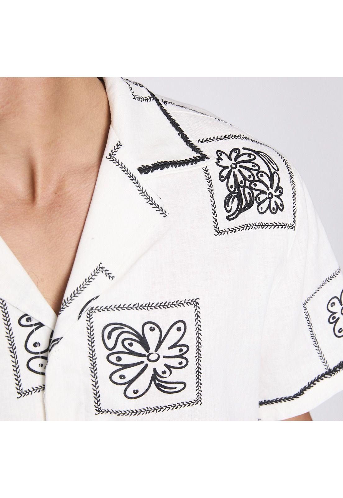 Camisa Reef Men Beige Diseños Negro-6
