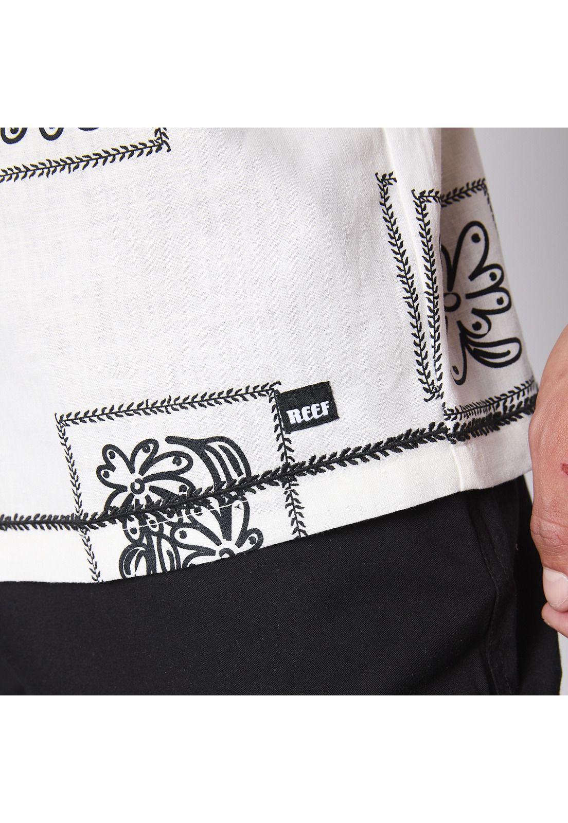 Camisa Reef Men Beige Diseños Negro-8