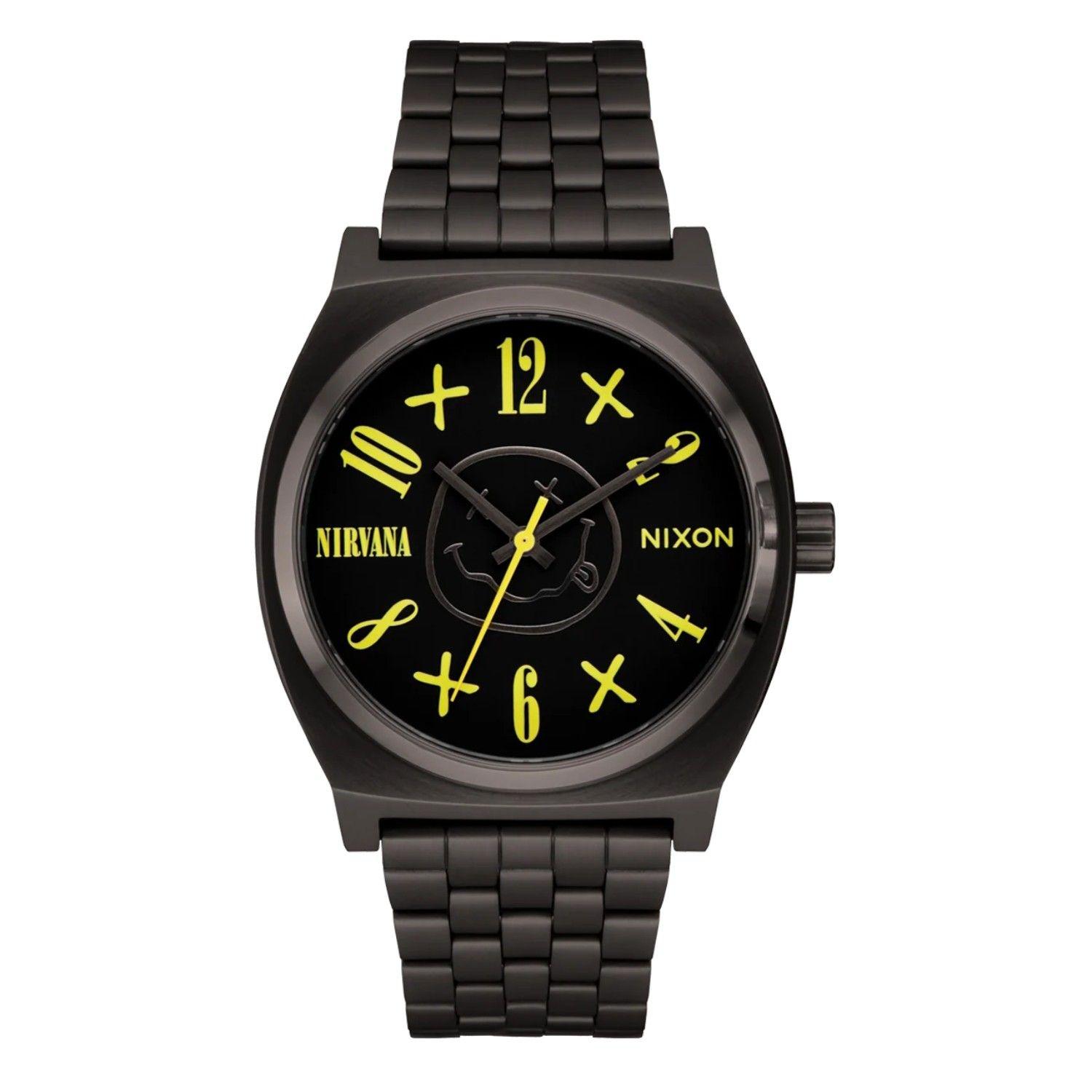 Reloj Nixon Nirvana Time Teller Black Smiley Face-0
