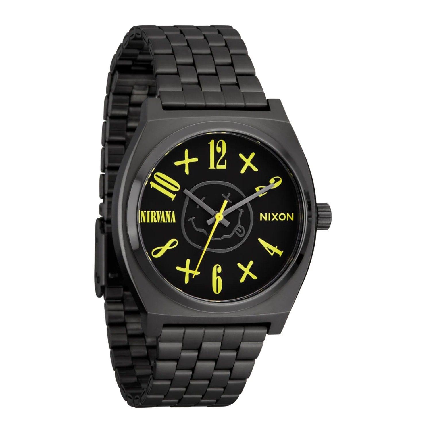 Reloj Nixon Nirvana Time Teller Black Smiley Face-1
