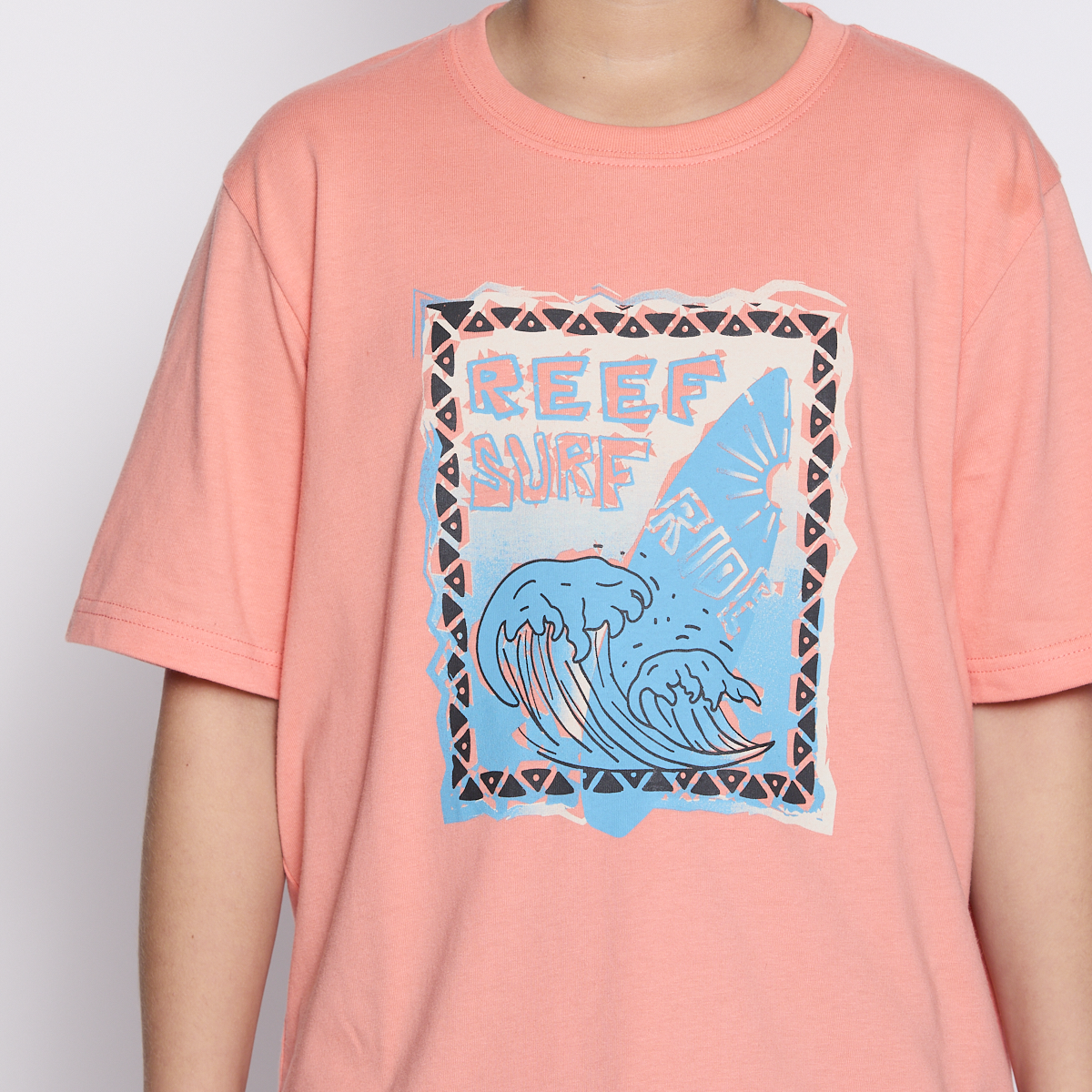 Polera Reef Kids Orange Print Front-4
