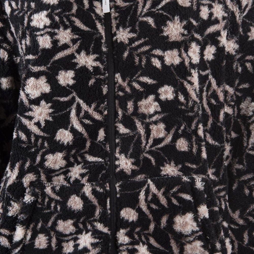 Poleron estilo Polar Negro Flores Blancas Reef-3