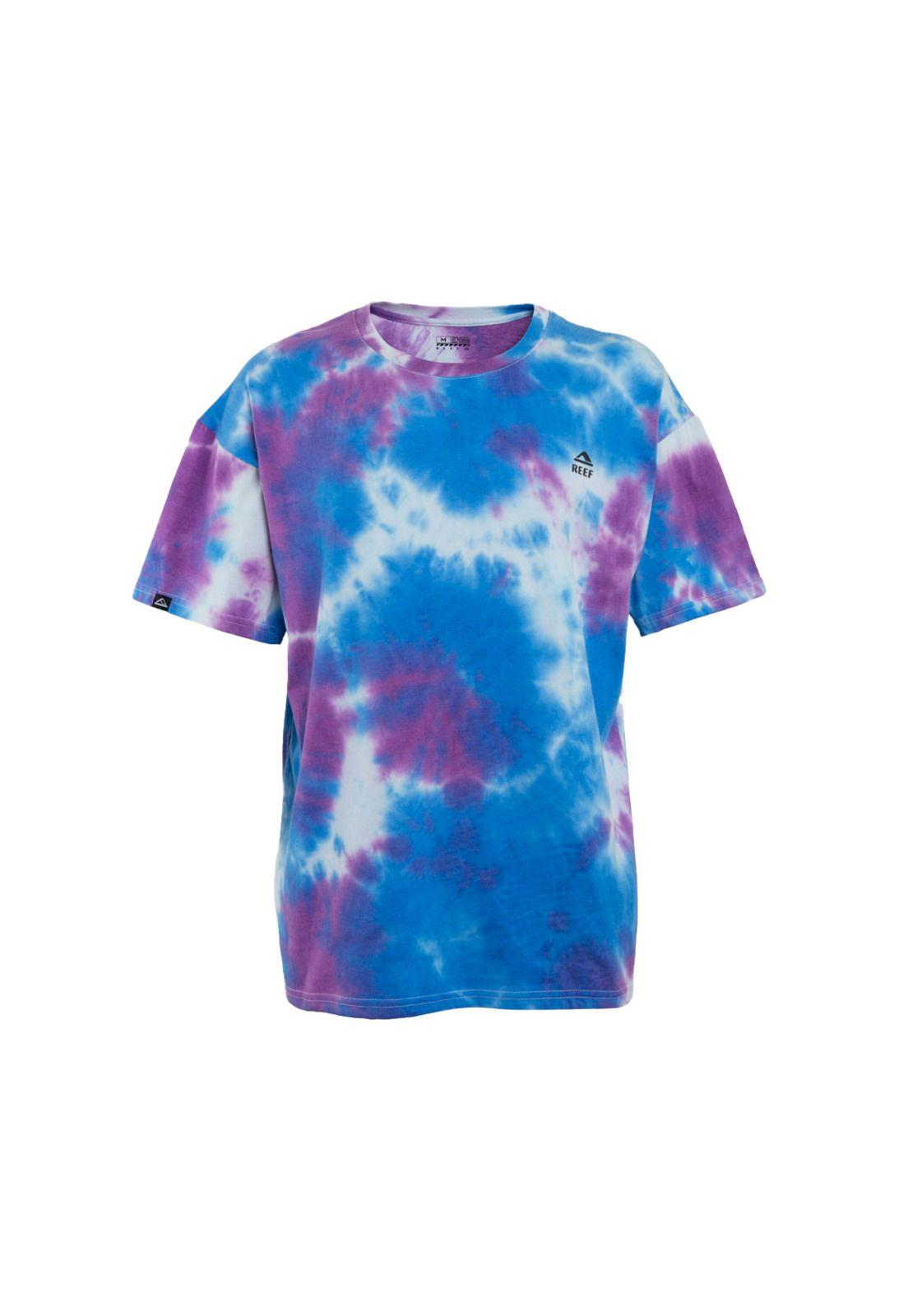 Polera Manga Corta Tie Dye Purple Blue White black-0