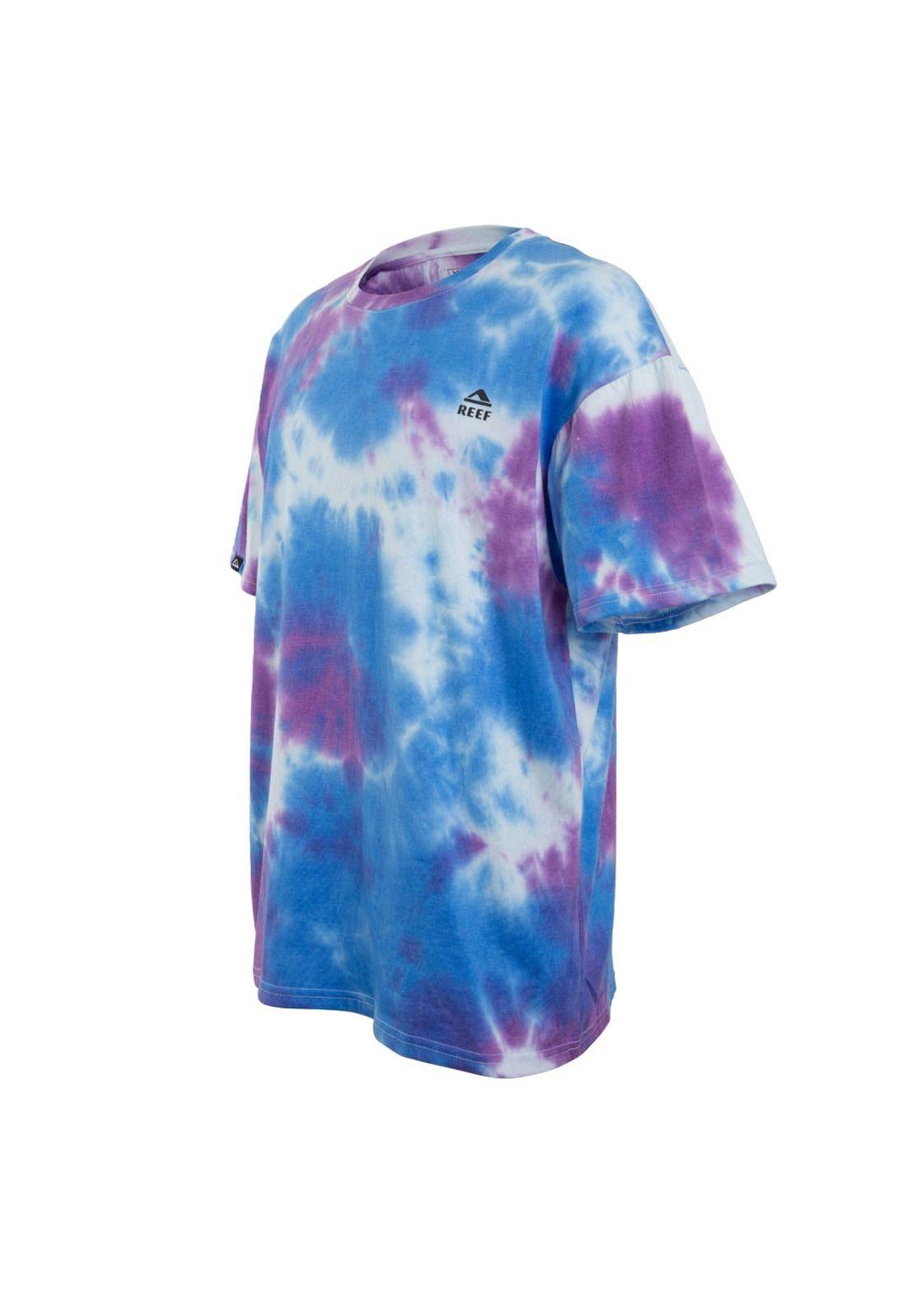 Polera Manga Corta Tie Dye Purple Blue White black-1