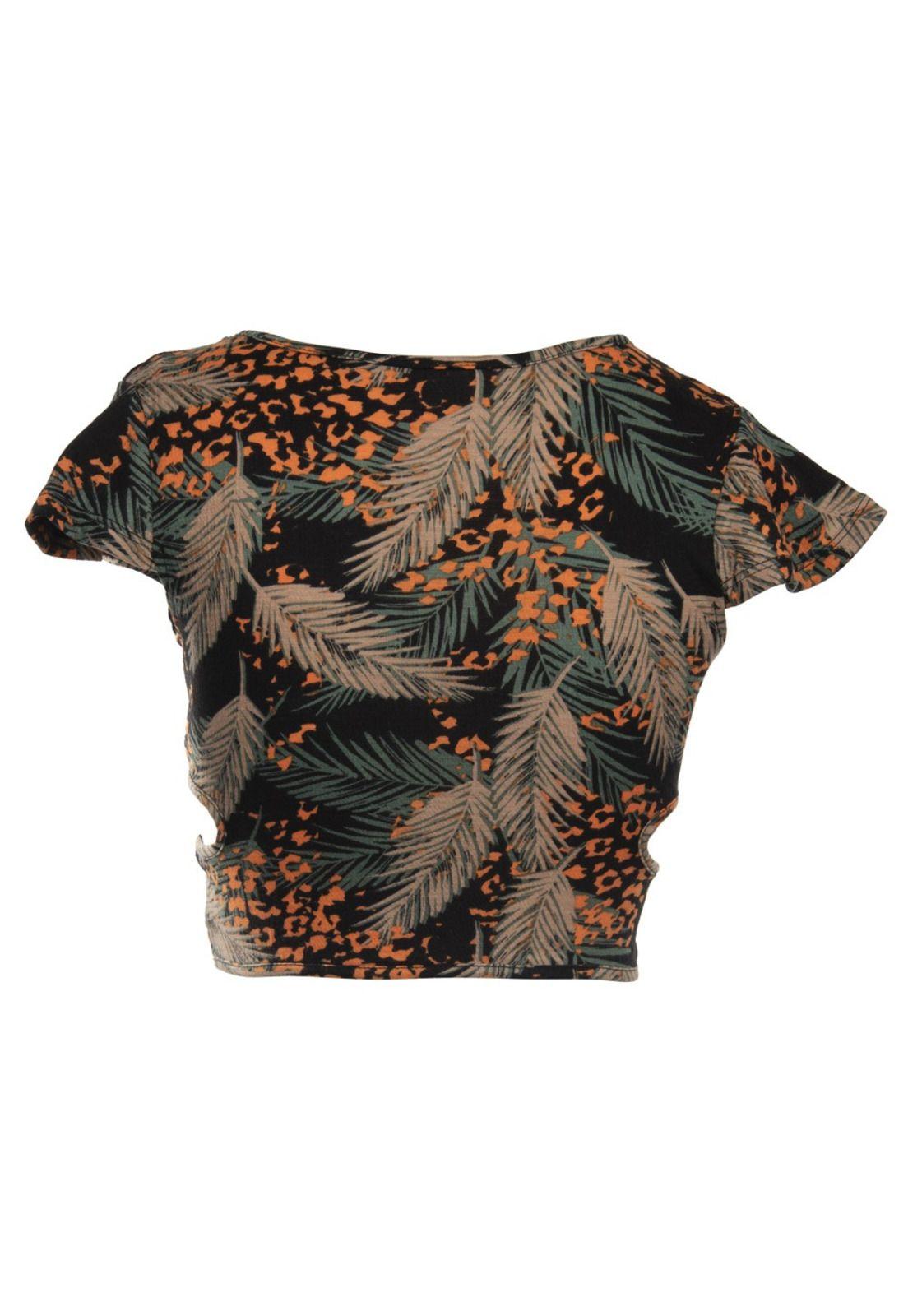 Croptop con delantera cruzada cuello V Multicolor Reef-2