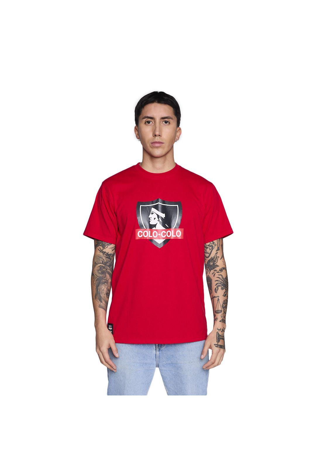 Polera Colo Colo Urbano Hombre Rojo Escudo Verano-0