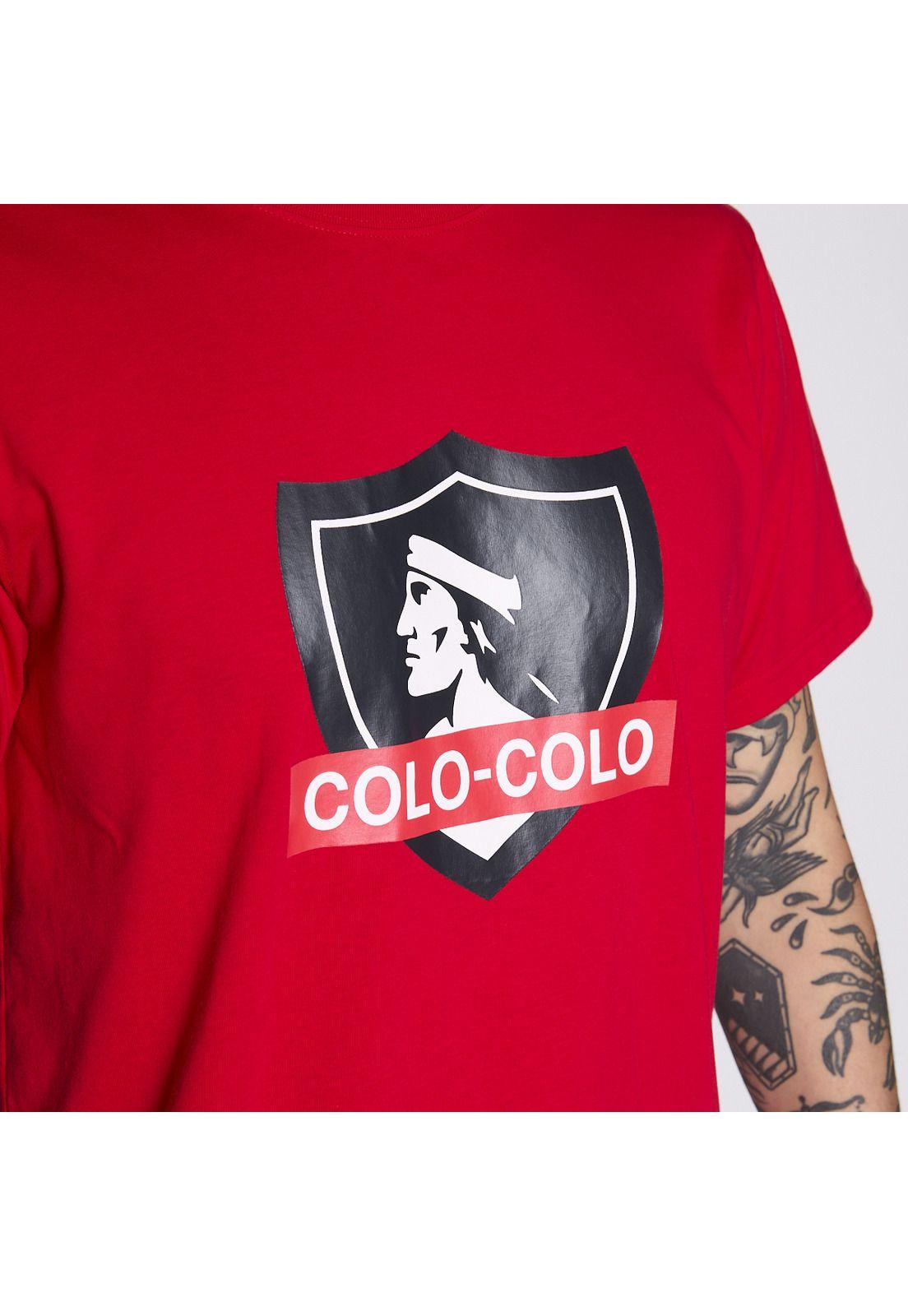 Polera Colo Colo Urbano Hombre Rojo Escudo Verano-2