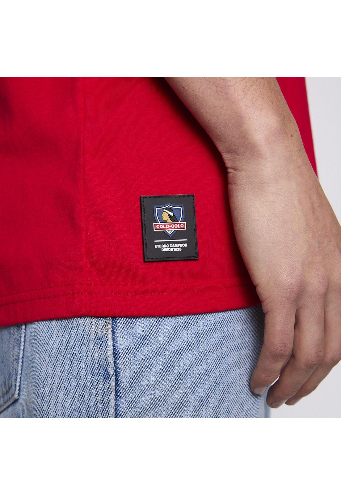 Polera Colo Colo Urbano Hombre Rojo Escudo Verano-3
