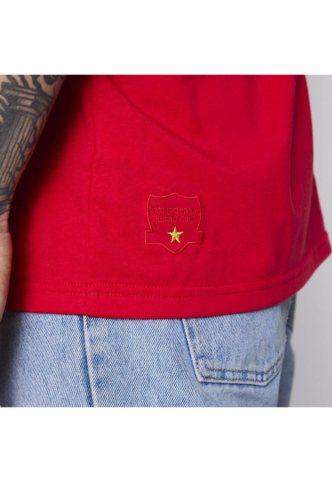 Polera Colo Colo Urbano Hombre Rojo Escudo Verano-4