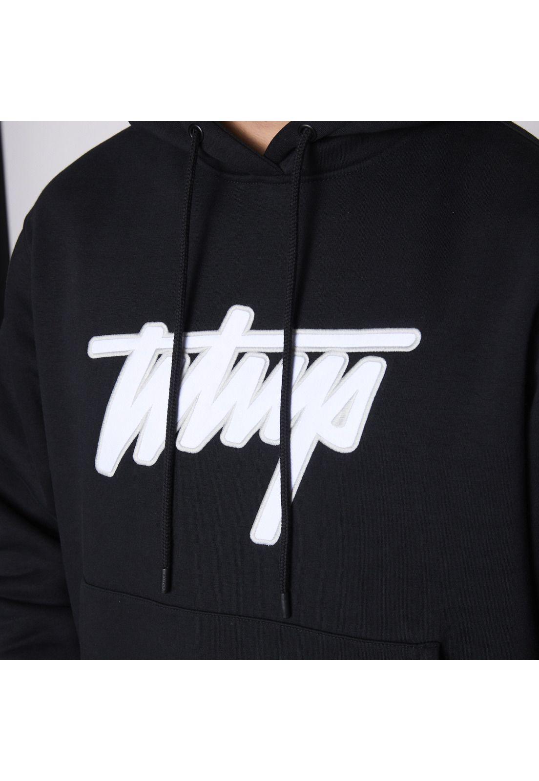 Polerón Whatup Hoodie Black White v26-2