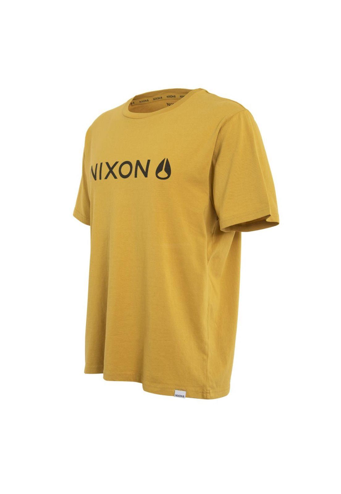 Polera Men Mustard Black Logo Front-2