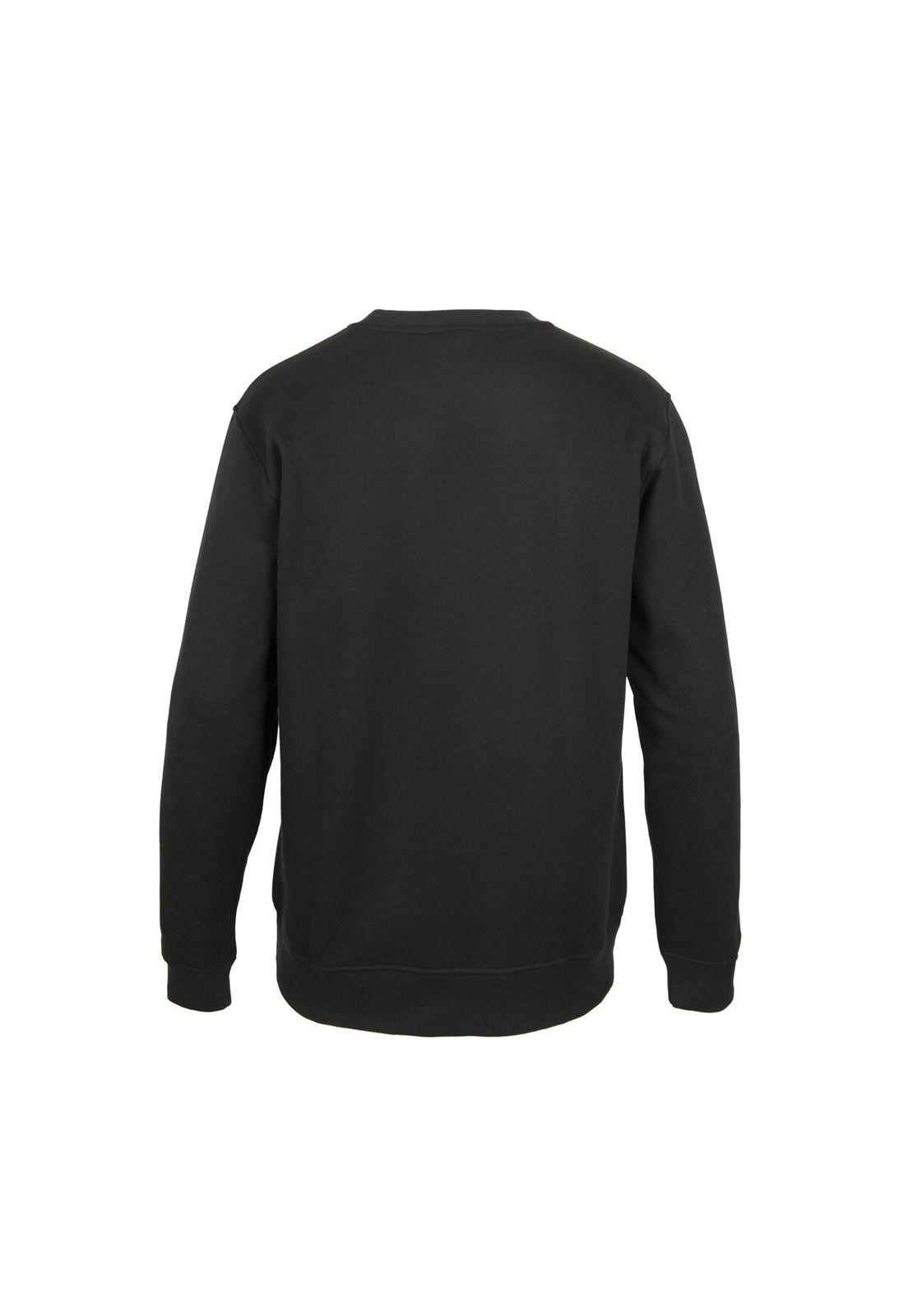 Polerón Men Crew Black Logo White-1
