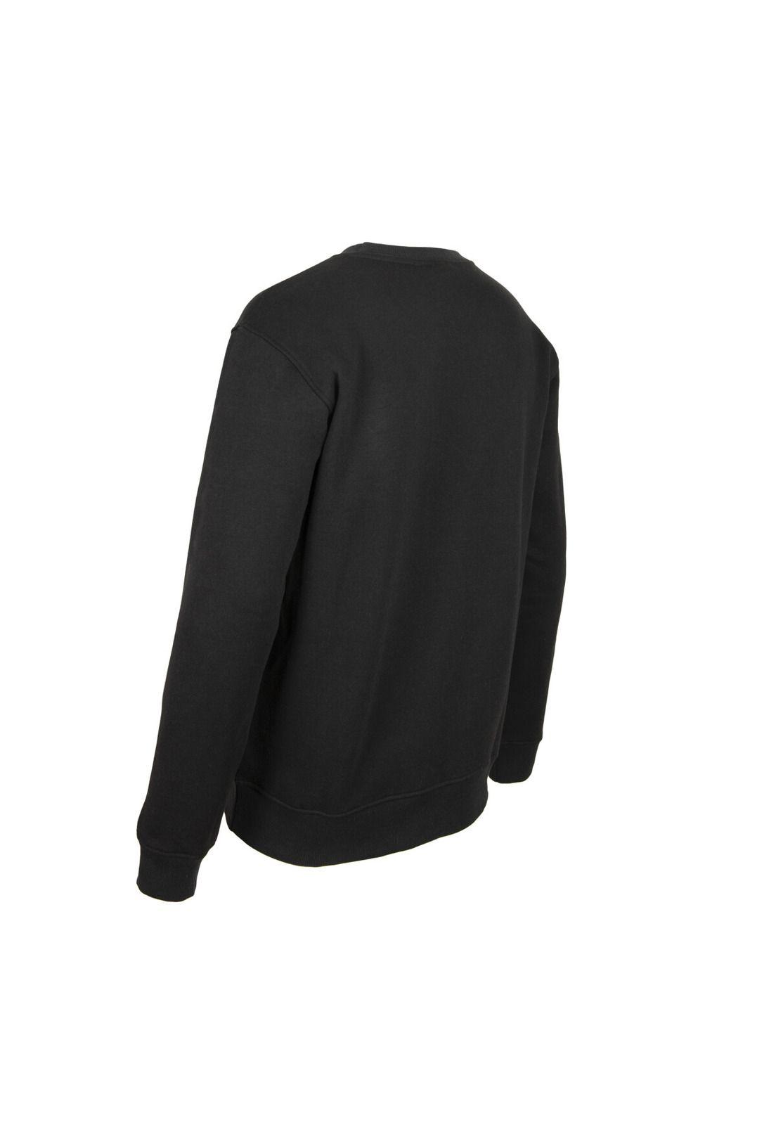 Polerón Men Crew Black Logo White-3