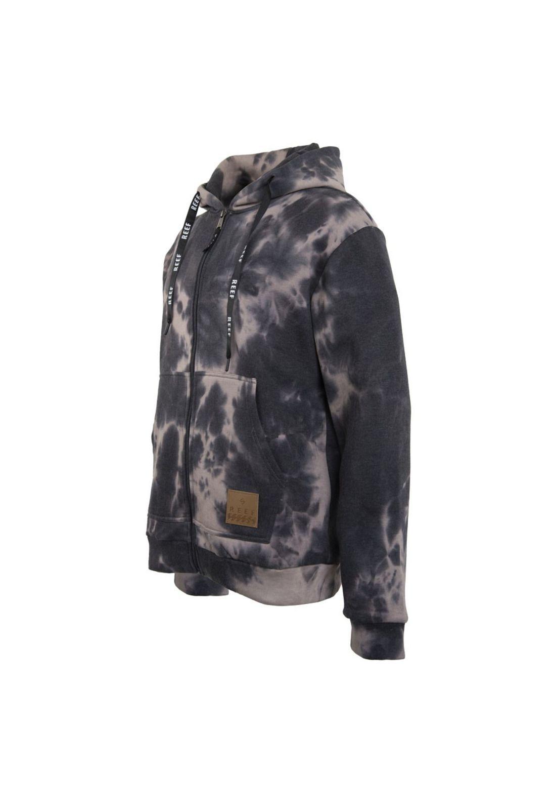 Polerón Men Full Zipper Tie Dye Beige Black-2