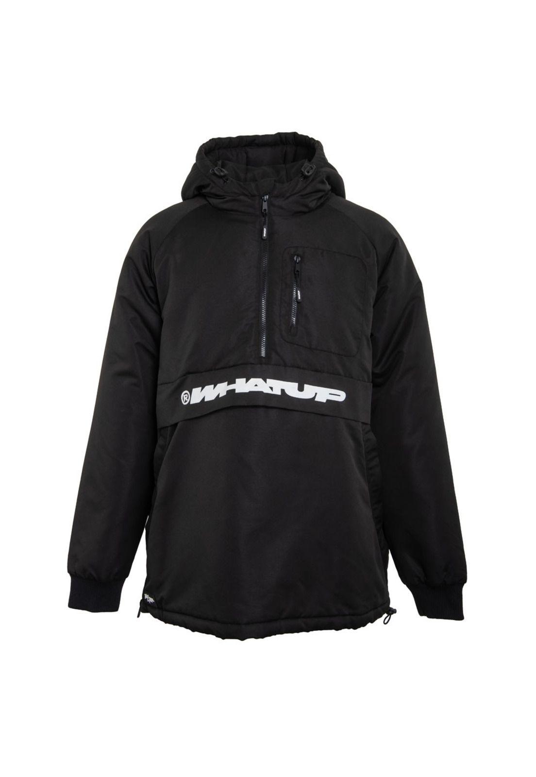 Cortaviento WHATUP Half Zipper Hombre I2381  Negro-0