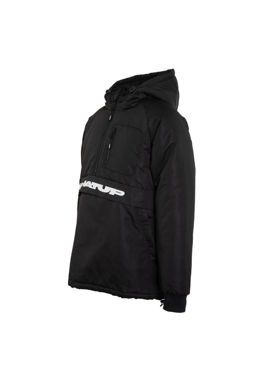 Cortaviento WHATUP Half Zipper Hombre I2381  Negro-1