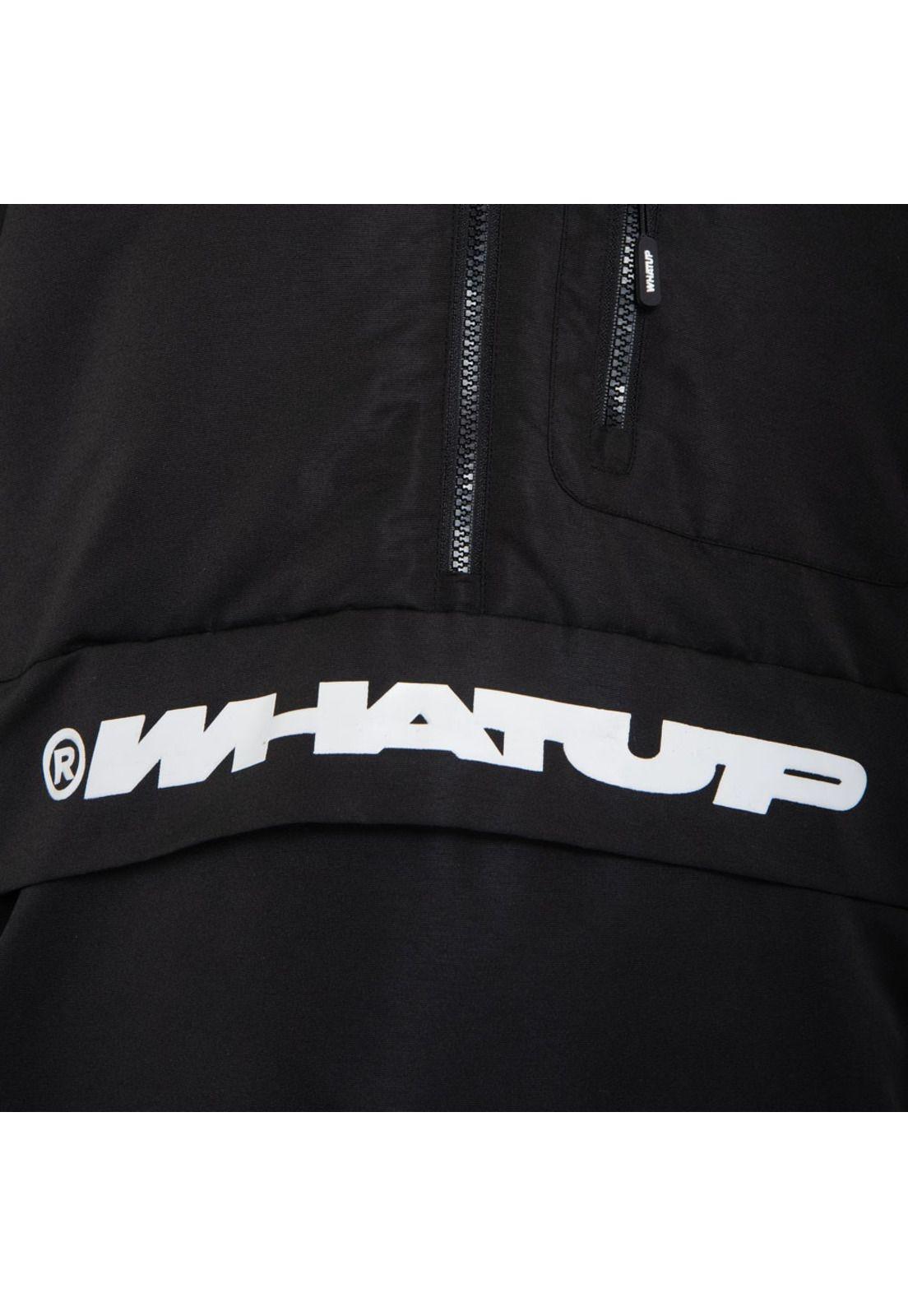 Cortaviento WHATUP Half Zipper Hombre I2381  Negro-3