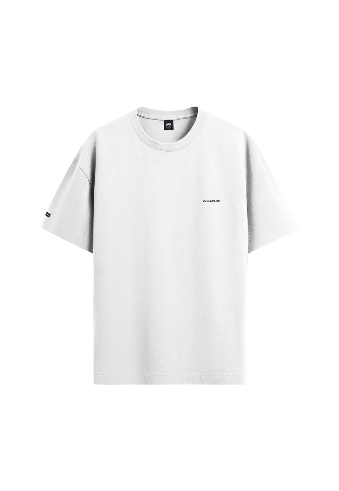 Polera Whatup Hombre Basic White Tiny Logo Black-0