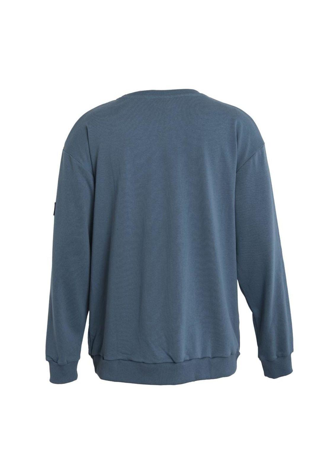 Poleron Men Crew Blue Logo Front-2