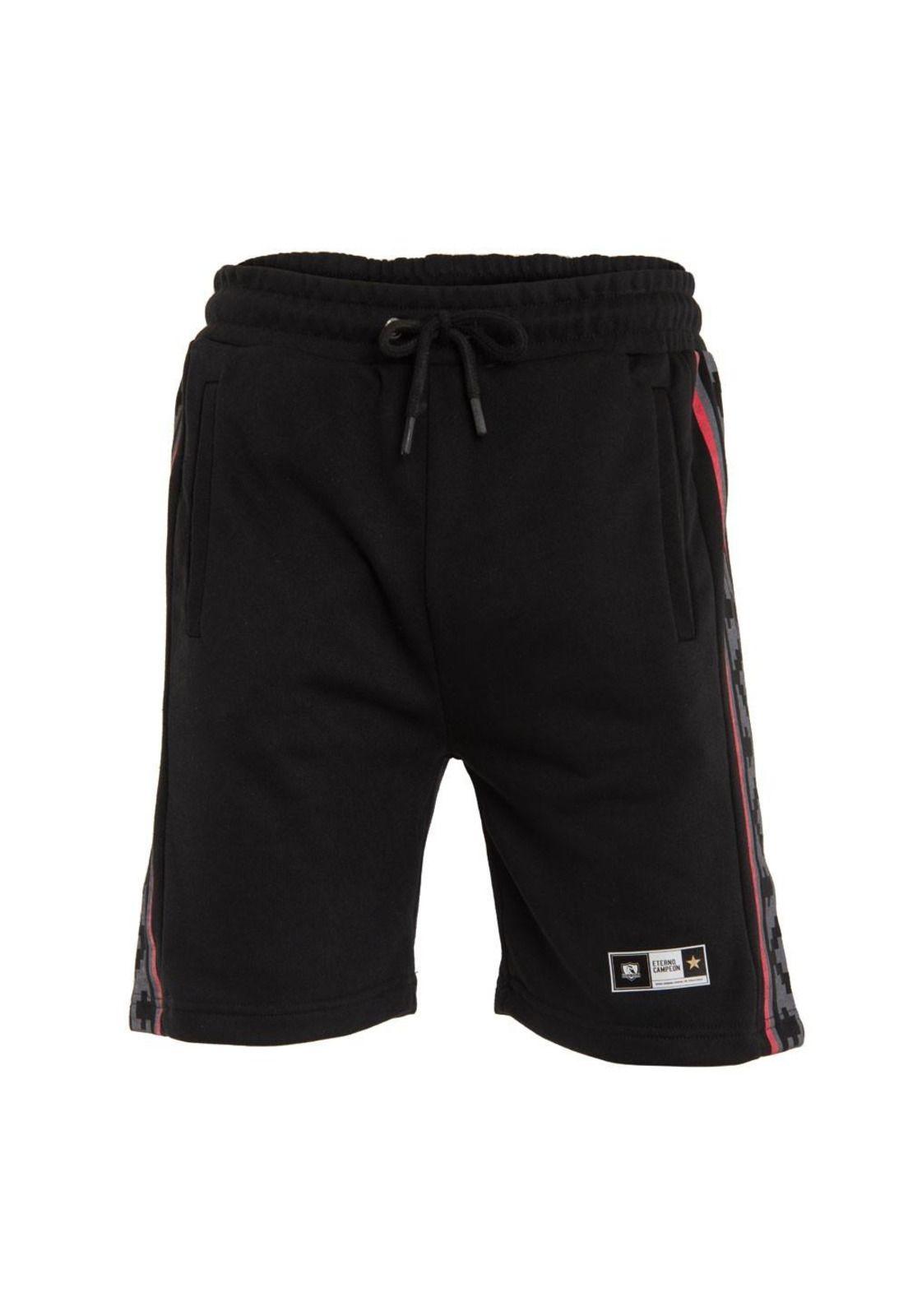 Short Colo Colo Urbano Black Diseño Banda Lateral Grey Red-0