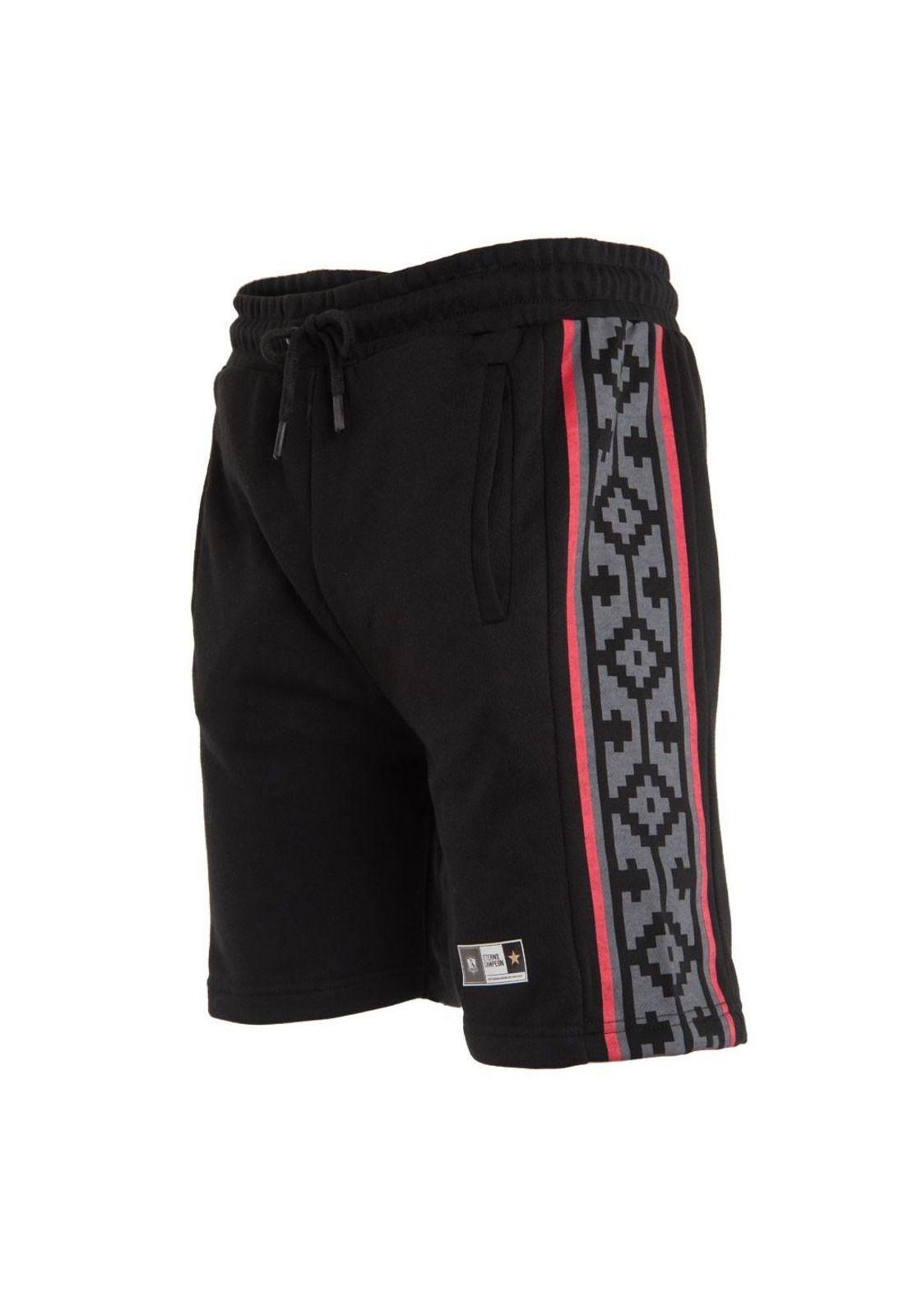 Short Colo Colo Urbano Black Diseño Banda Lateral Grey Red-1