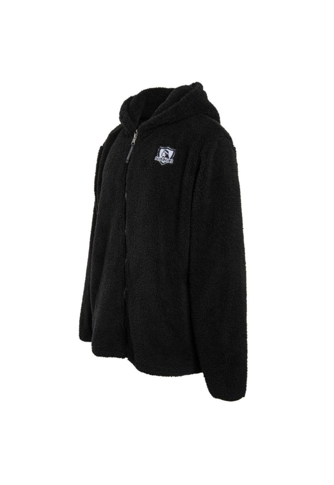 Poleron Sherpa Colo Colo Urbano "Escudo blanco" Negra-1