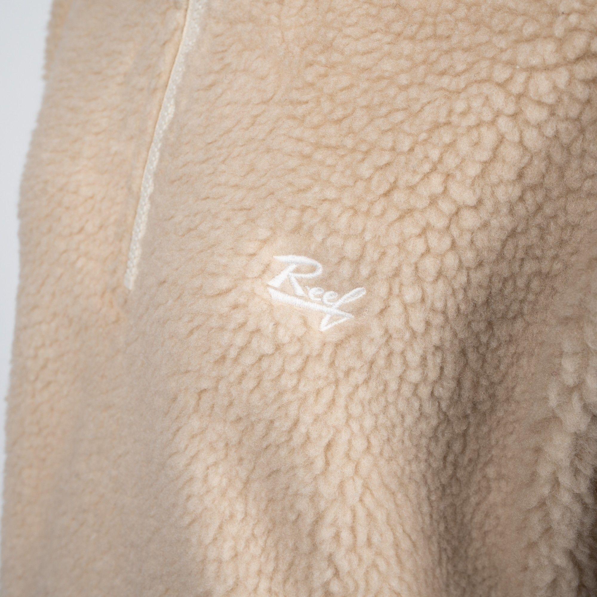 Sherpa Half Zipper Reef Women White Beige-2