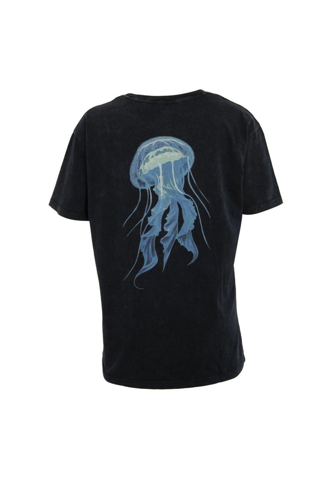 Polera Men Black Jellyfish Back-2