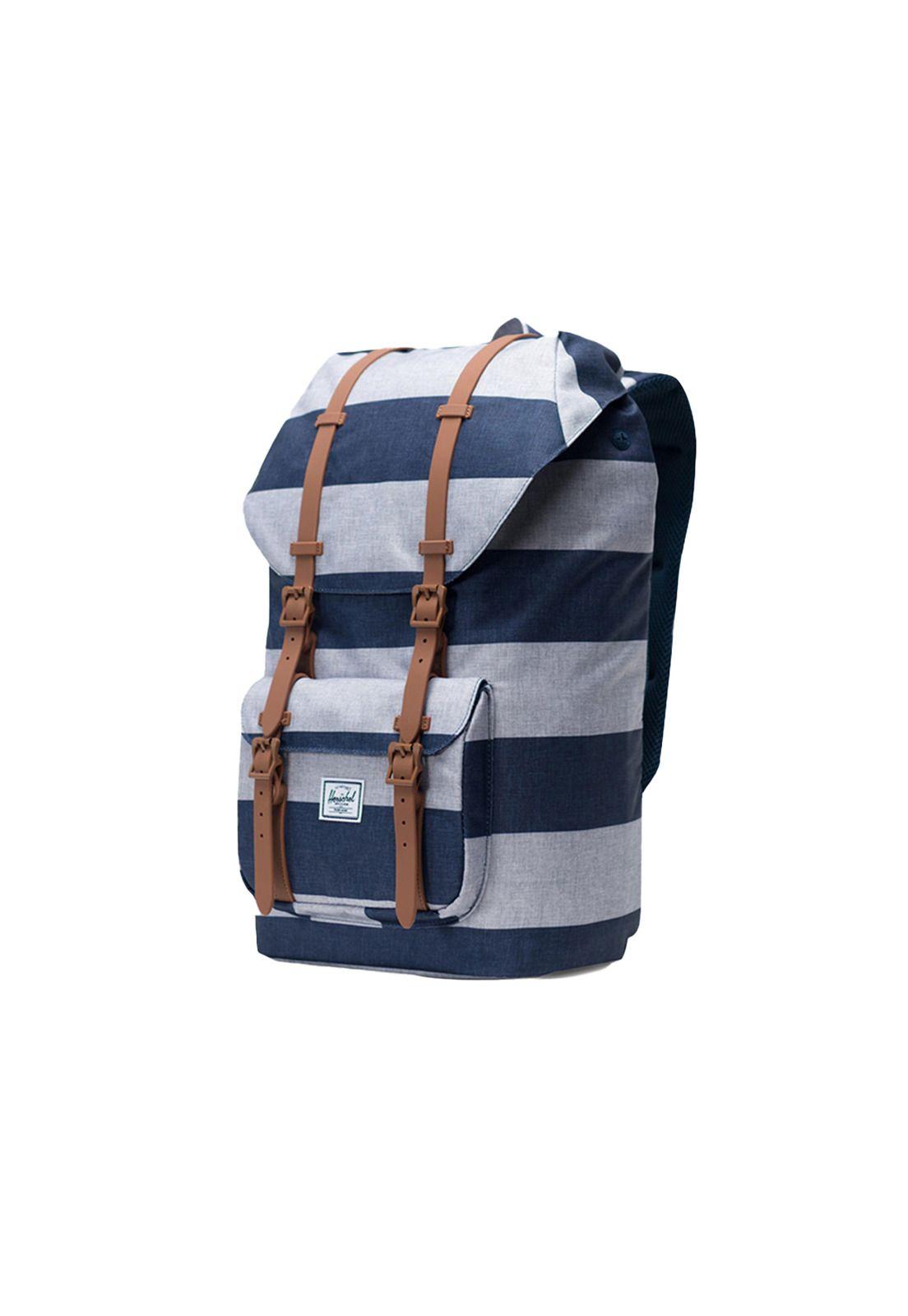 Mochila Lil America Border Stripe Saddle Brown-1