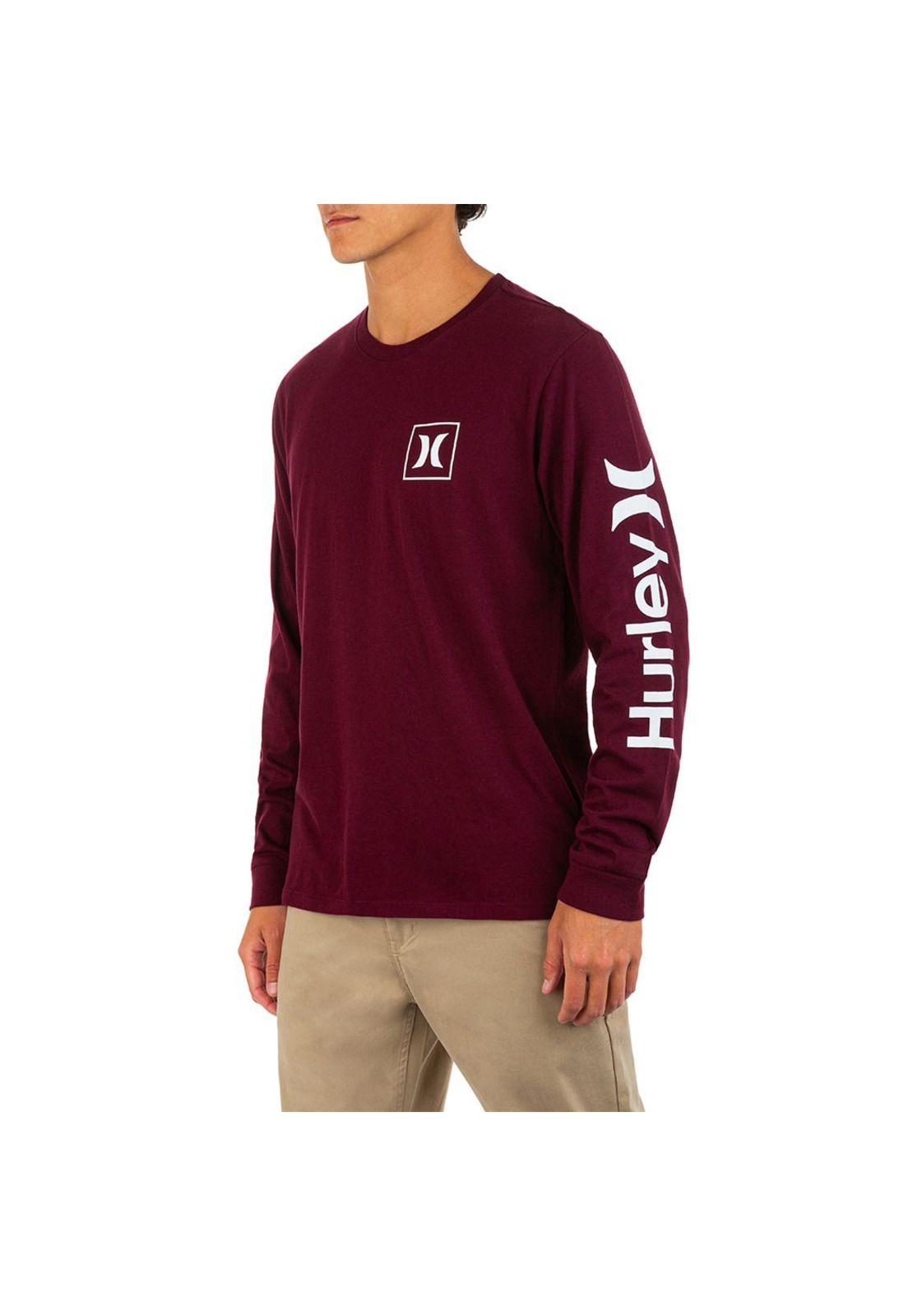 Polera Manga Larga Eeveryday Washed One And Only Dark Beetroo Hurley-2